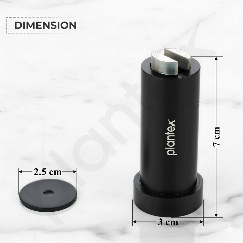 Plantex Stainless Steel Wall-Mounted Magnetic Door Stopper/Door Catcher for Wooden Door/Stops for Door - Pack of 2 (Matt Black)-3