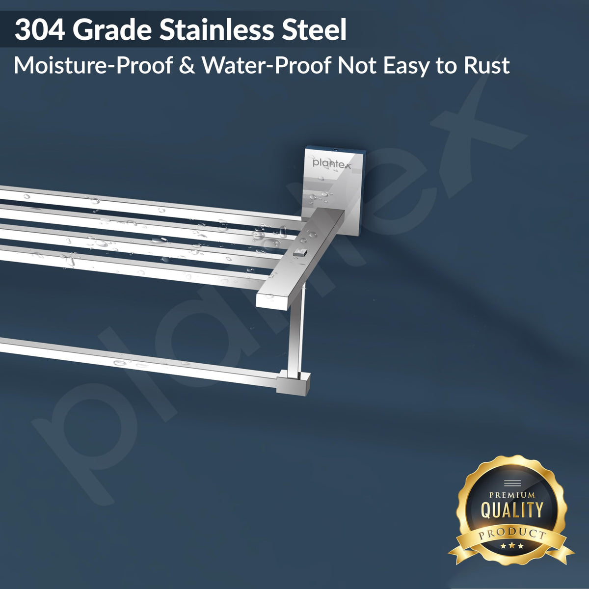 Plantex 304 Grade Stainless Steel 24 inches Long Towel Rack for Bathroom/Towel Rod/Towel Hanger Wall Mounted/Bathroom Accessories - Senso (Chrome)-4
