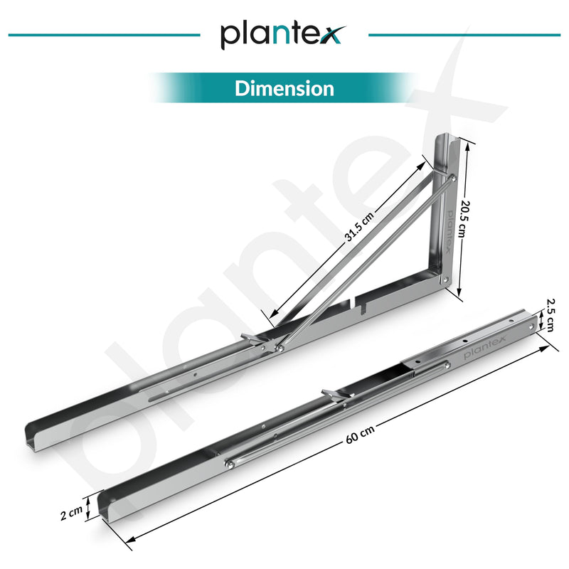 Plantex Heavy Duty 24 Inch Foldable Shelf Bracket/Stainless Steel Multipurpose Bracket/L Bracket/Space Saving Wall Bracket/Folding Table Bracket for Home & Office (Pack of 2, Chrome)-3