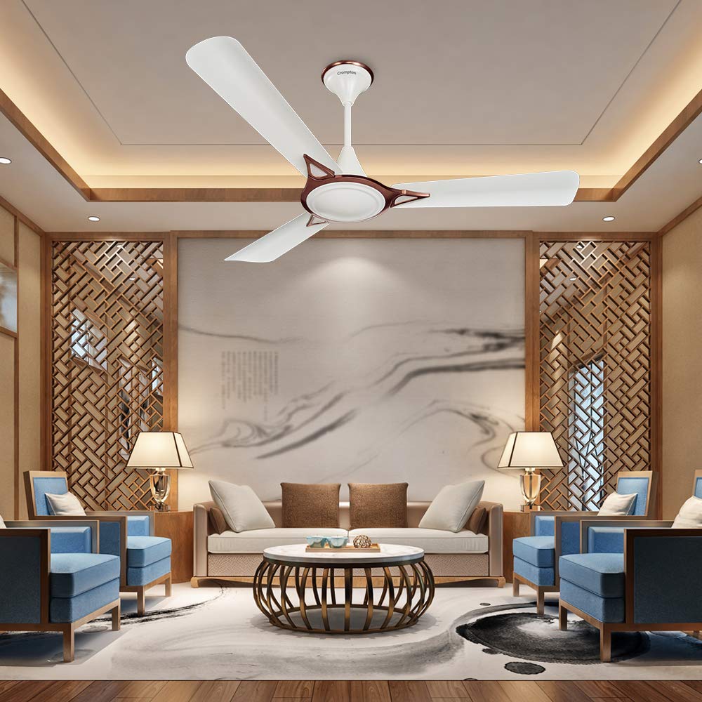 Crompton Avancer Prime 1200 mm (48 inch) Decorative Ceiling Fan with Anti Dust Technology (Conch Cream) 1 Star