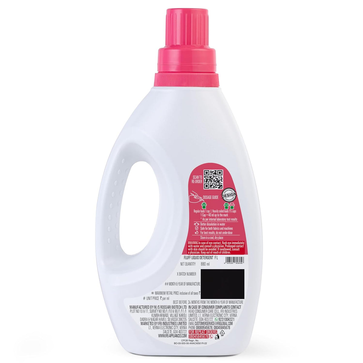 IFB Essentials Front Load Liquid Detergent - 880 ml