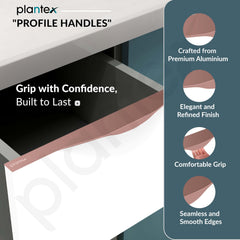 Plantex Profile Handle for Kitchen Cabinet/16 Inch Aluminium Drawer Profile Handle/Wardrobe Pull Handle for Home/Office/Hotel - Pack of 2 (Rose Gold) (Model APS-PF-1001)-2