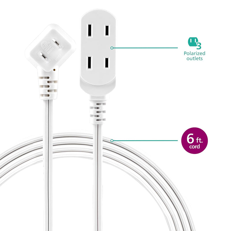 Philips SPS3613W/37 Indoor Extension Cable, 1.8 m, Flat Plug with Multiple Sockets, 2 Plugs, White, ETL List