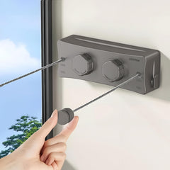 Plantex Retractable Double Row Clothesline/Indoor - Outdoor Clothesline/Lockable Cloths Line - Approx 5.1 Meter (16.73 ft.) - (20 kg Capacity) (Grey)-1