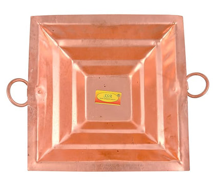 SHIV SHAKTI ARTS Handmade Pure Copper Hawan Kund for Home Puja and Hawan Purpose for Diwali laxmi Pooja Purpose (Small)