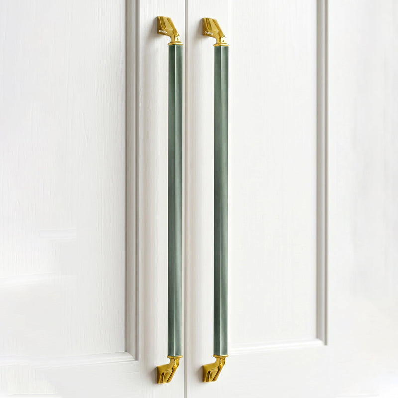 Plantex Aluminium Cabinet Handle/450mm Wardrobe Handle for Home/Cupboard Door Pull-Push Handles for Office - Pack of 1 (Green & Gold)-1