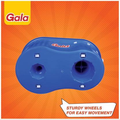 Gala Aqua Spin Mop with 4 Wheels & Big Bucket with 2 Microfiber Refills, Floor Cleaning Mop with Bucket, pocha for Floor Cleaning, Mopping Set (White and Blue)