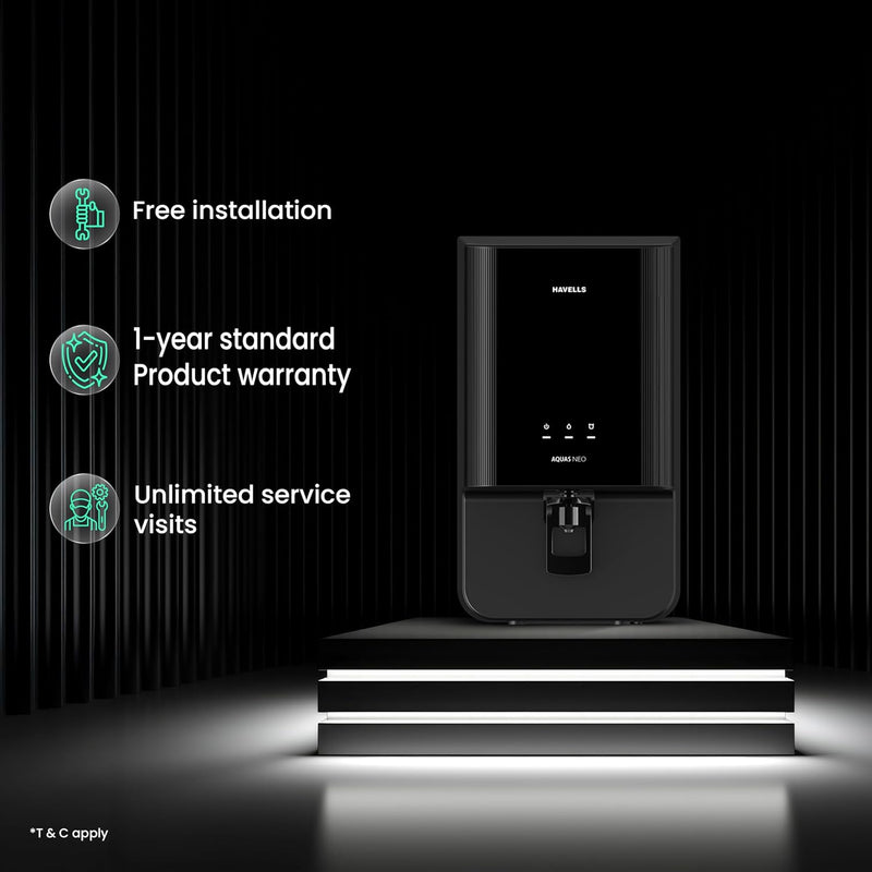 Havells Aquas Neo Water Purifier, RO + UF Purification, Vital Magnesium Enriched, 7-stages, 7L Storage, Ideal for Borewell, Tanker & Municipal Water, (GHWRAES025)-4