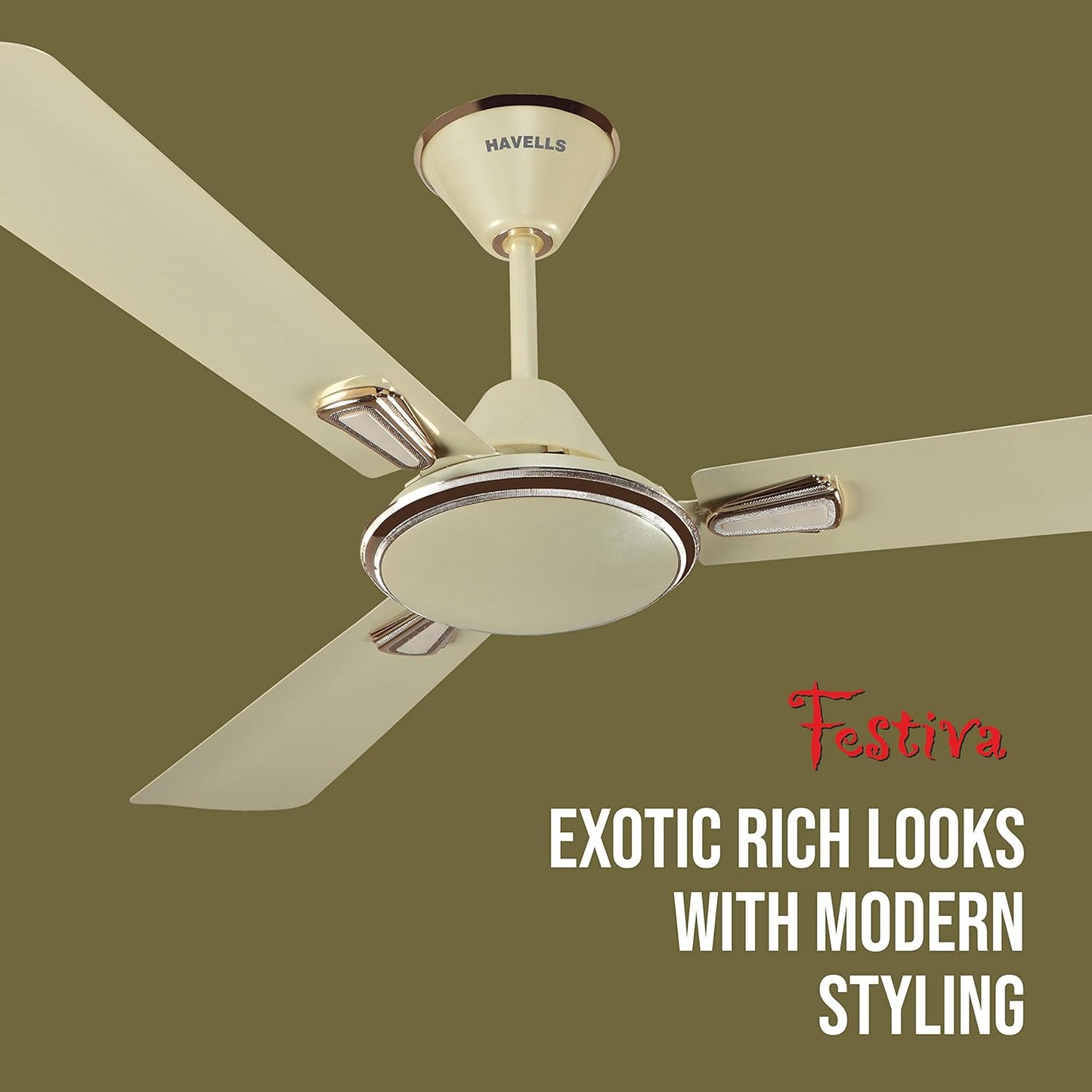 Havells Festiva 1200mm Dust Resistant Ceiling Fan (Pearl Ivory)