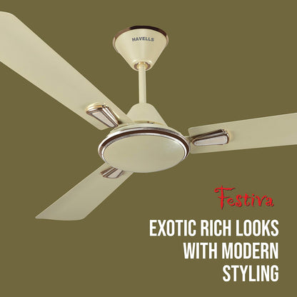 Havells Festiva 1200mm Dust Resistant Ceiling Fan (Pearl Ivory)