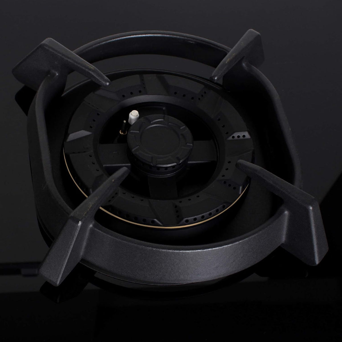 Faber Hobtop Utopia HT903 CRS BR CI AI 3 Brass Burner Auto Ignition Glass Cooktop, Black