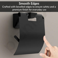 Plantex Space Aluminium Toilet Paper Holder/Tissue Paper Roll Holder in Bathroom/Lavatory/Bathroom Accessories (Black)-6