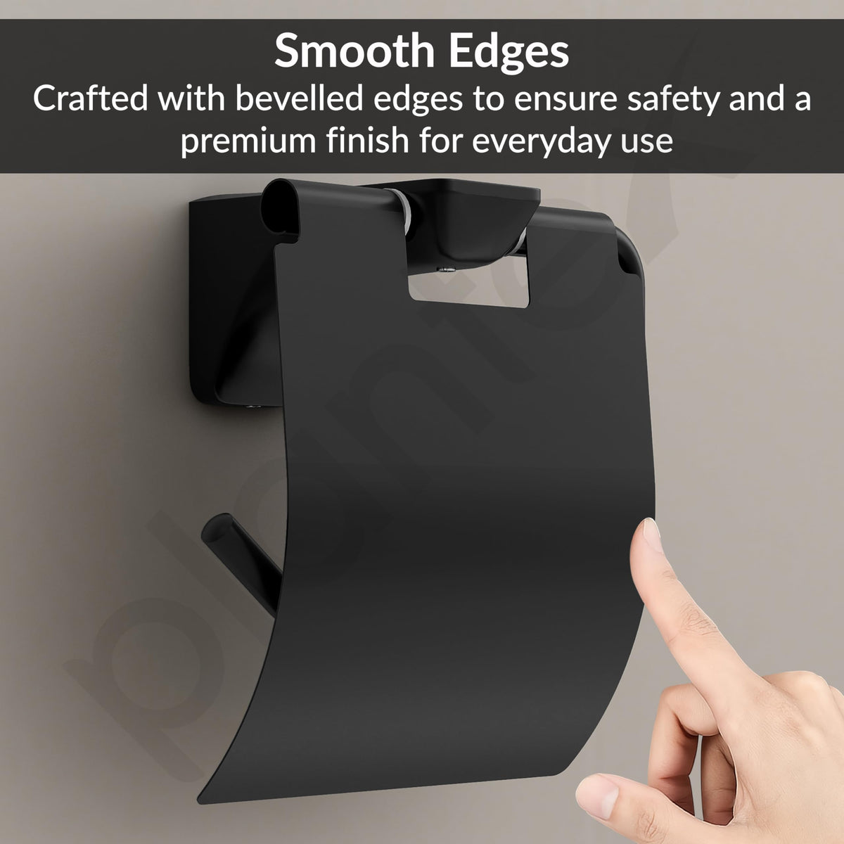 Plantex Space Aluminium Toilet Paper Holder/Tissue Paper Roll Holder in Bathroom/Lavatory/Bathroom Accessories (Black)-6