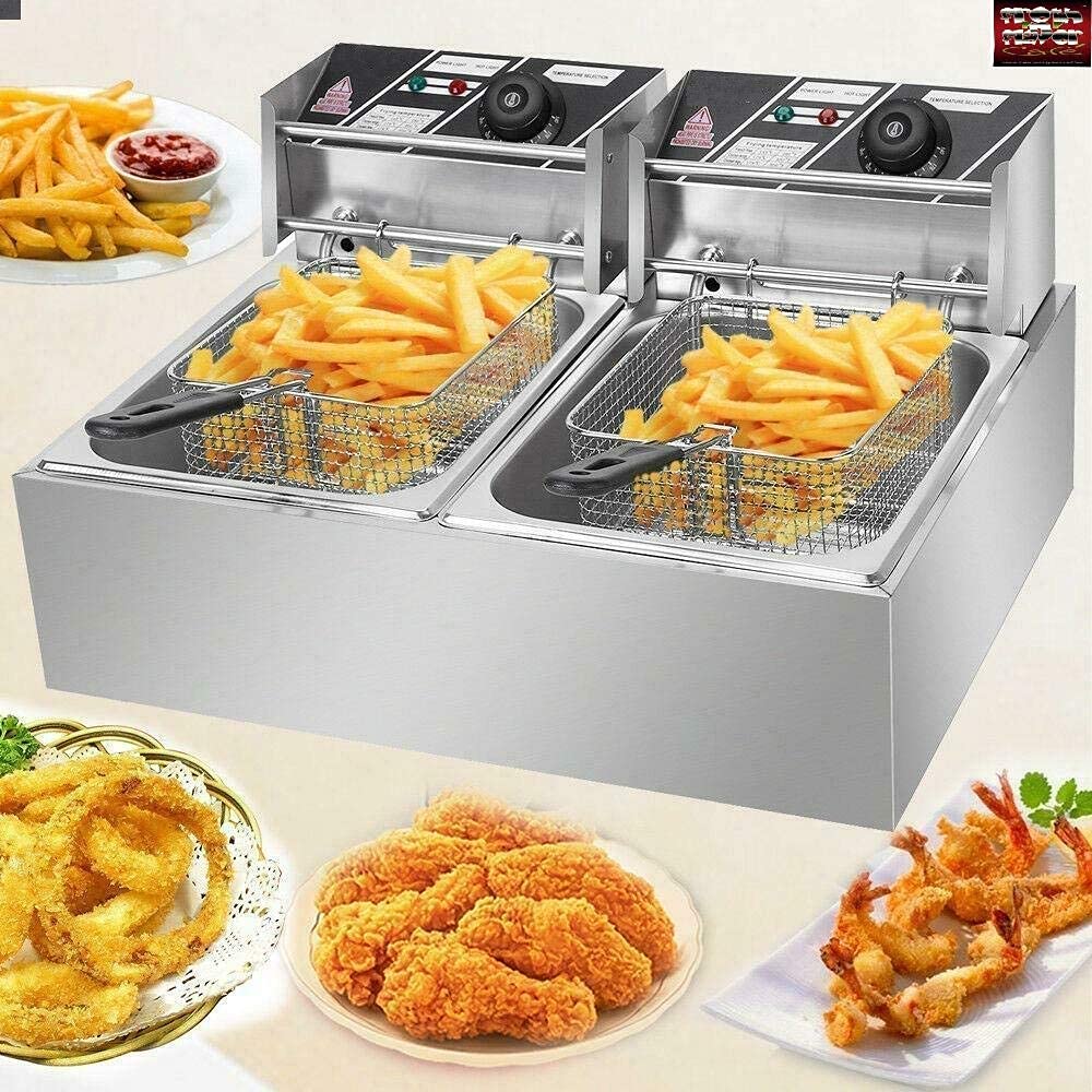 12 Litre Deep Fryer Machine Double Tank with Copper heater