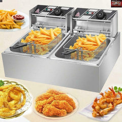 12 Litre Deep Fryer Machine Double Tank with Copper heater
