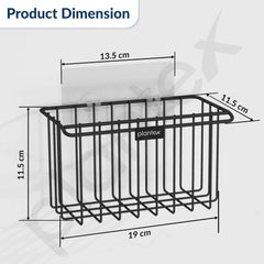 Plantex Self Adhesive Bathroom Shelf/Wall Mounted Storage Shelf/Rack/Toothbrush Holder with Kitchen Napkin Holder/Shelf for Bathroom/Kitchen Storage Stand Rack Shelf - (Black)-4