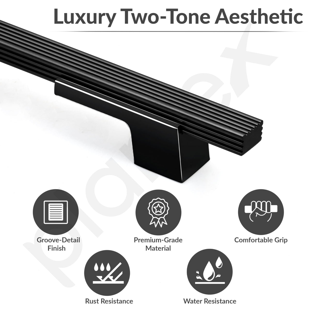 Plantex Cabinet Handle/Kitchen Cabinet Door Handle/Wardrobe/160 mm Cupboard Handle/Door Pull-Push Handle for Home/Office - Pack of 2 (Black) (Model APS-DTC-5580)-2