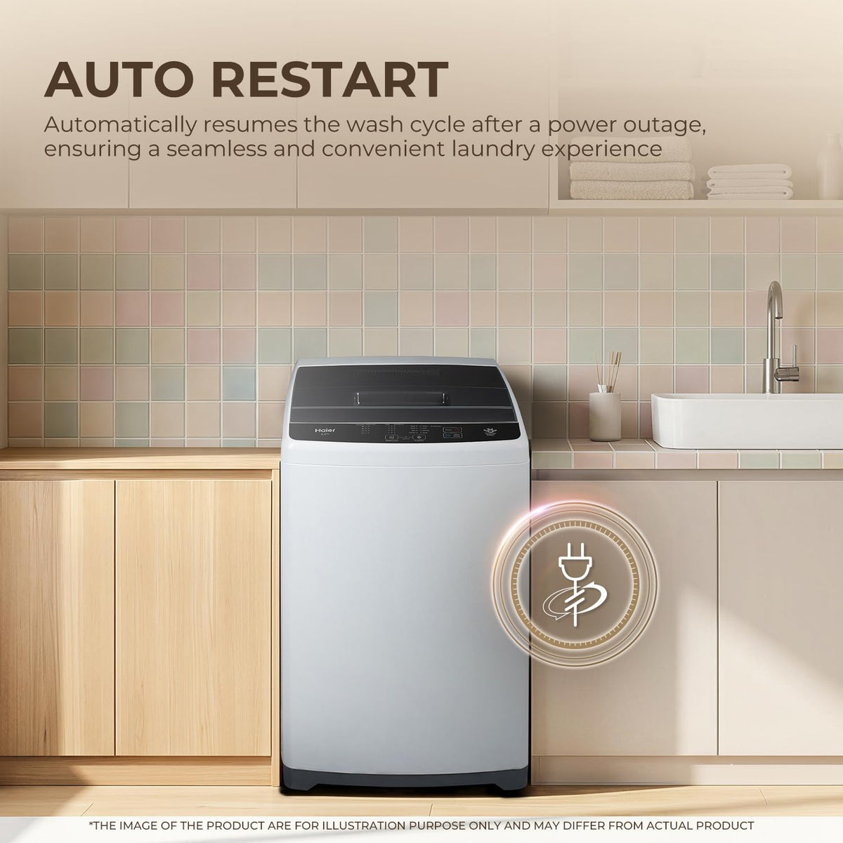 Haier Smart Choice 6 kg 5 Star Oceanus Wave Drum Washing Machine Fully Automatic Top Load (HWM60-AEN, Moonlight Silver)-3