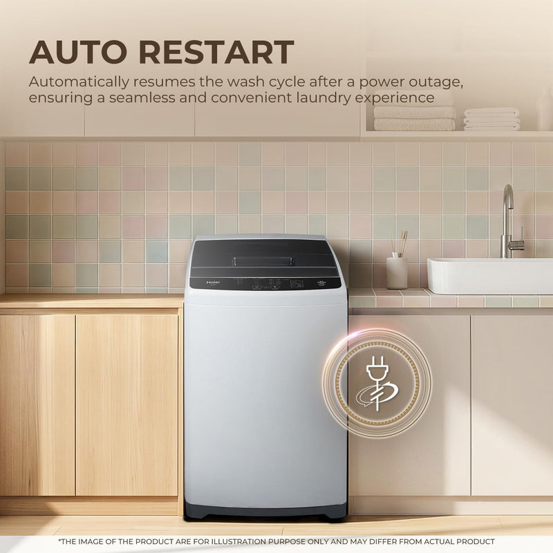 Haier Smart Choice 6 kg 5 Star Oceanus Wave Drum Washing Machine Fully Automatic Top Load (HWM60-AEN, Moonlight Silver)-3