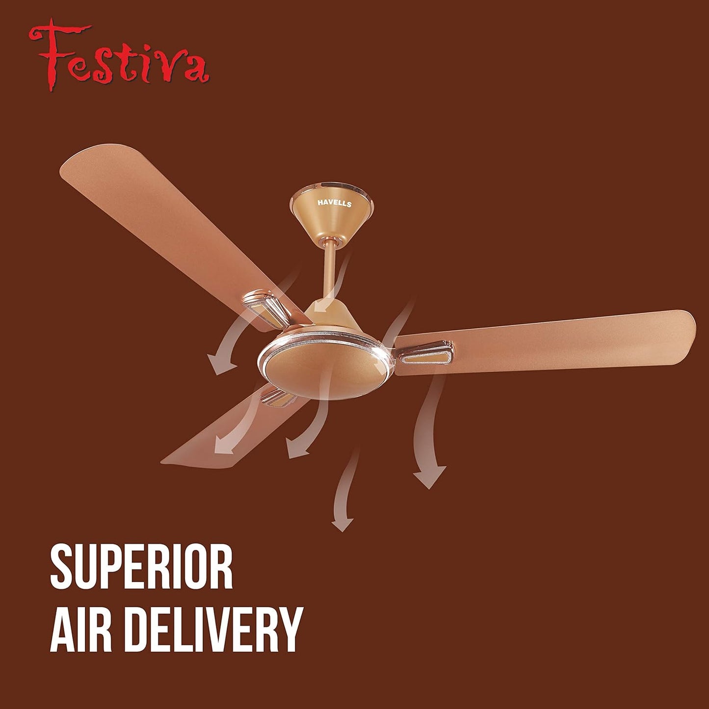 Havells Festiva 1200mm Dust Resistant Ceiling Fan (Pearl Copper)