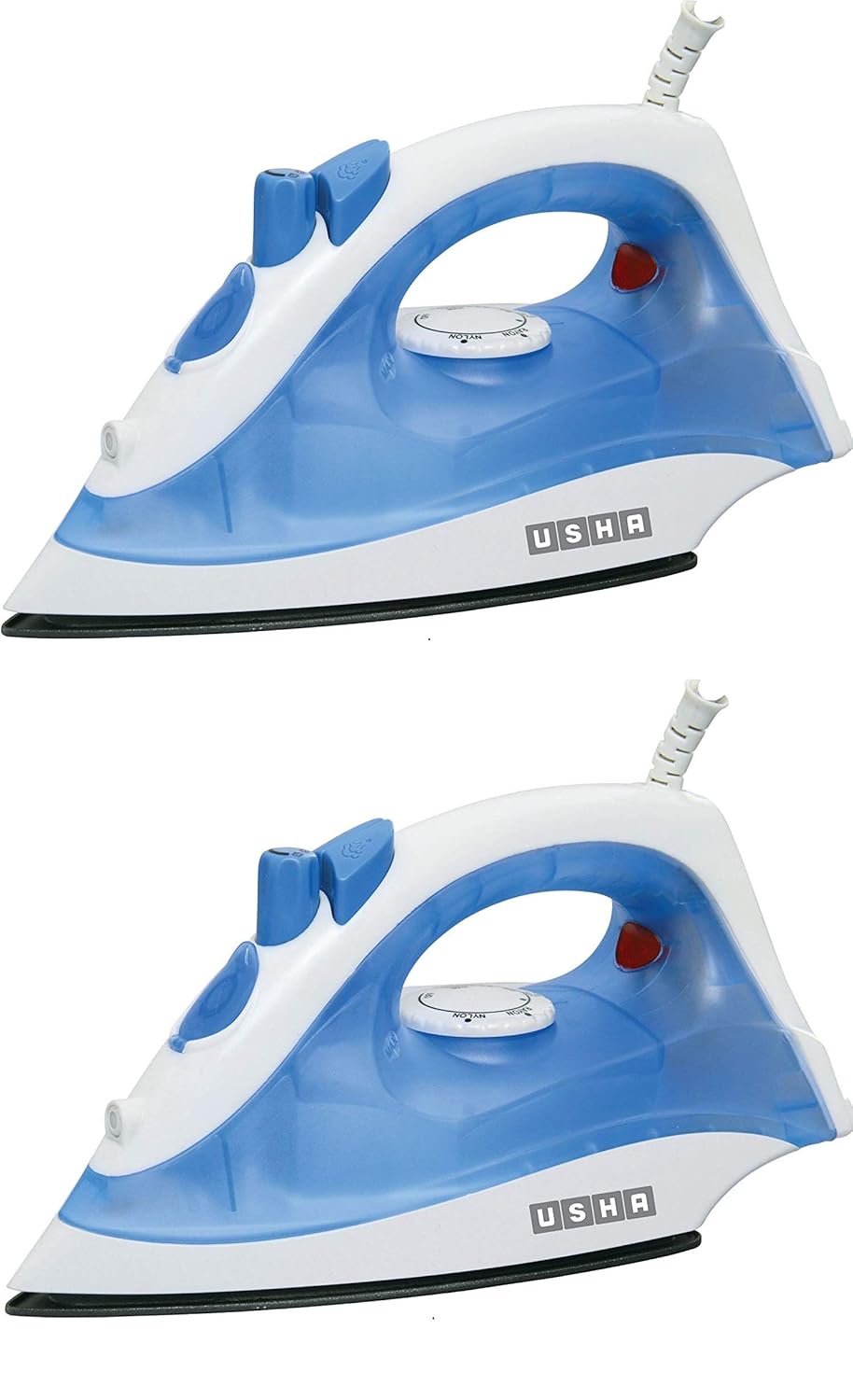 Usha Steam Pro SI 3713 1300-Watt Steam Iron (White/Blue) Pack of 2