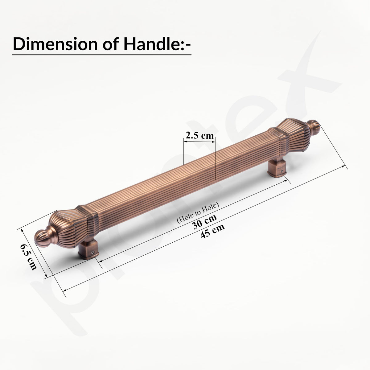 Plantex Taj Heavy Duty Main Door Handle - 17-Inch Pull Push Handle for Doors - Pack of 1 (319-Copper Antique Finish) - 3 Years Warranty-3