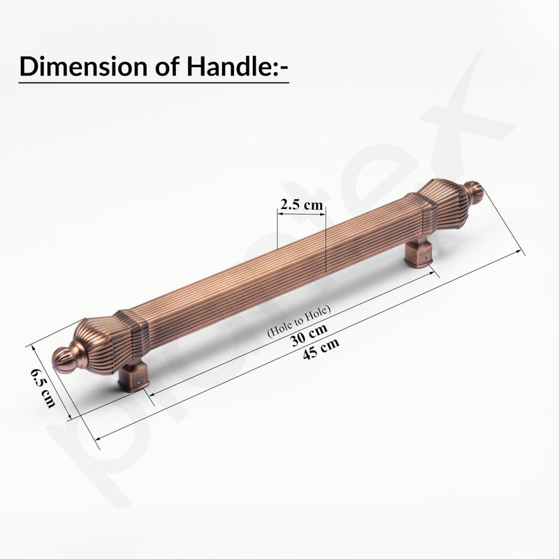 Plantex Taj Heavy Duty Main Door Handle - 17-Inch Pull Push Handle for Doors - Pack of 1 (319-Copper Antique Finish) - 3 Years Warranty-3
