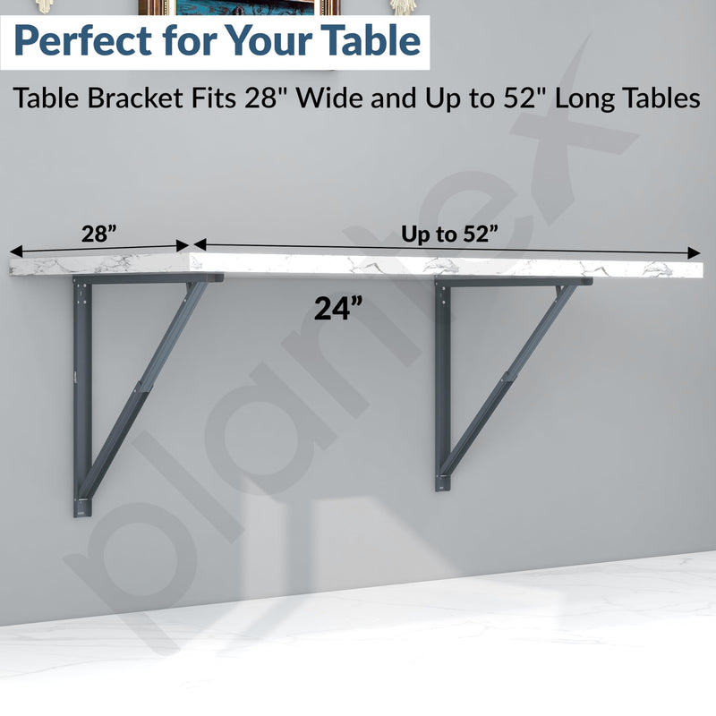 Plantex 24 Inch Foldable Table Bracket/Space Saving Wall Bracket/GI Steel Multipurpose Shelf Bracket/Folding Bracket for Home & Office - Pair of 1 (Grey)-6