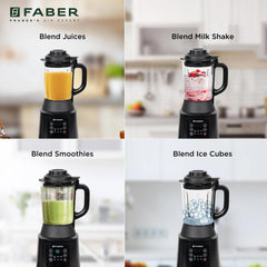 Faber 1800W Digital Power Blender Mixer Grinder |6 Auto Cook Menu|Hot Soup Maker|850W Built-in Heater|Nut Milk|Dry Grind