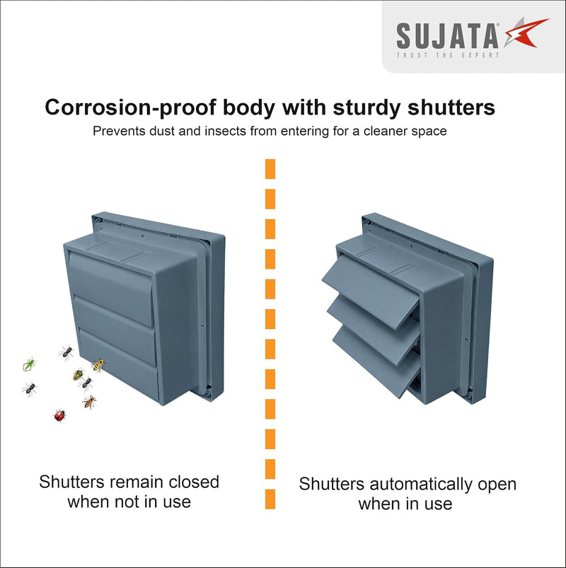 Sujata 250 mm Premium Exhaust Fan for Kitchen, Bathroom & Office-6