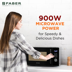 Faber FMW Instacook 30C Standalone 29L Microwave Oven |900W|10 Auto Cook Menu|Digital Panel|Reheat & Defrost|Glass Turnt