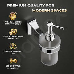 Plantex Liquid Soap Dispenser for Bathroom/Pure Brass Shampoo Dispenser/Handwash Dispenser/Bathroom Accessories - Pack of 1 (APS-DL-07, Chrome)-2