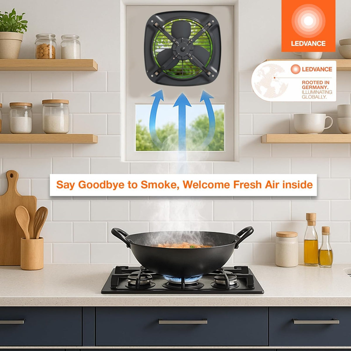 LEDVANCE Vent Master Metal Exhaust Fan for Kitchen & Bathroom (Grey)
