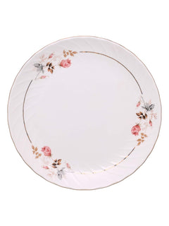Clay Craft Fine Ceramic Floral Gold Line Design Dinner Set 40 Pieces, (MW-182), for Family of 6, Dinner Set Ceramic, Crockery Set, Dining Set for Dinner, Plates and Bowls Set, Crockery Set for Gift