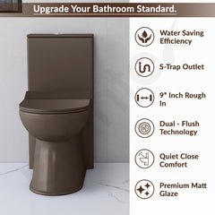 Plantex Ceramic One Piece Commode with Washbasin/Rimless Western Toilet/Bathroom Wash Basin/S Trap Commode for Bathroom - (Choco)-2