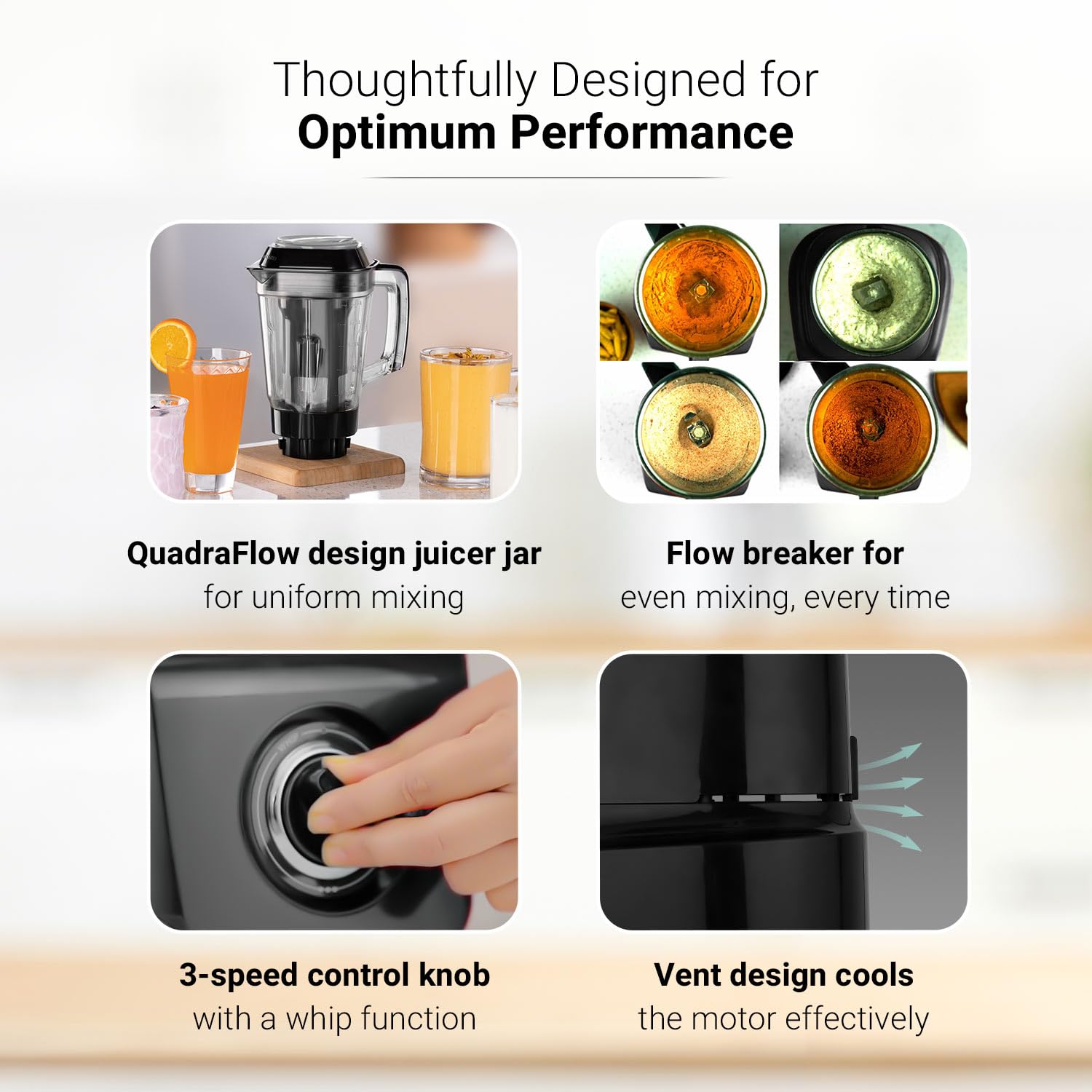 V-Guard Citius 750 Watt Juicer Mixer Grinder (New Launch) |3 Year Motor Coverage by V-Guard | 4 Jars | Juicer, Wet, Chutney & Dry| Sturdy Juicer Jar | Precision Blend SS Blades | Black