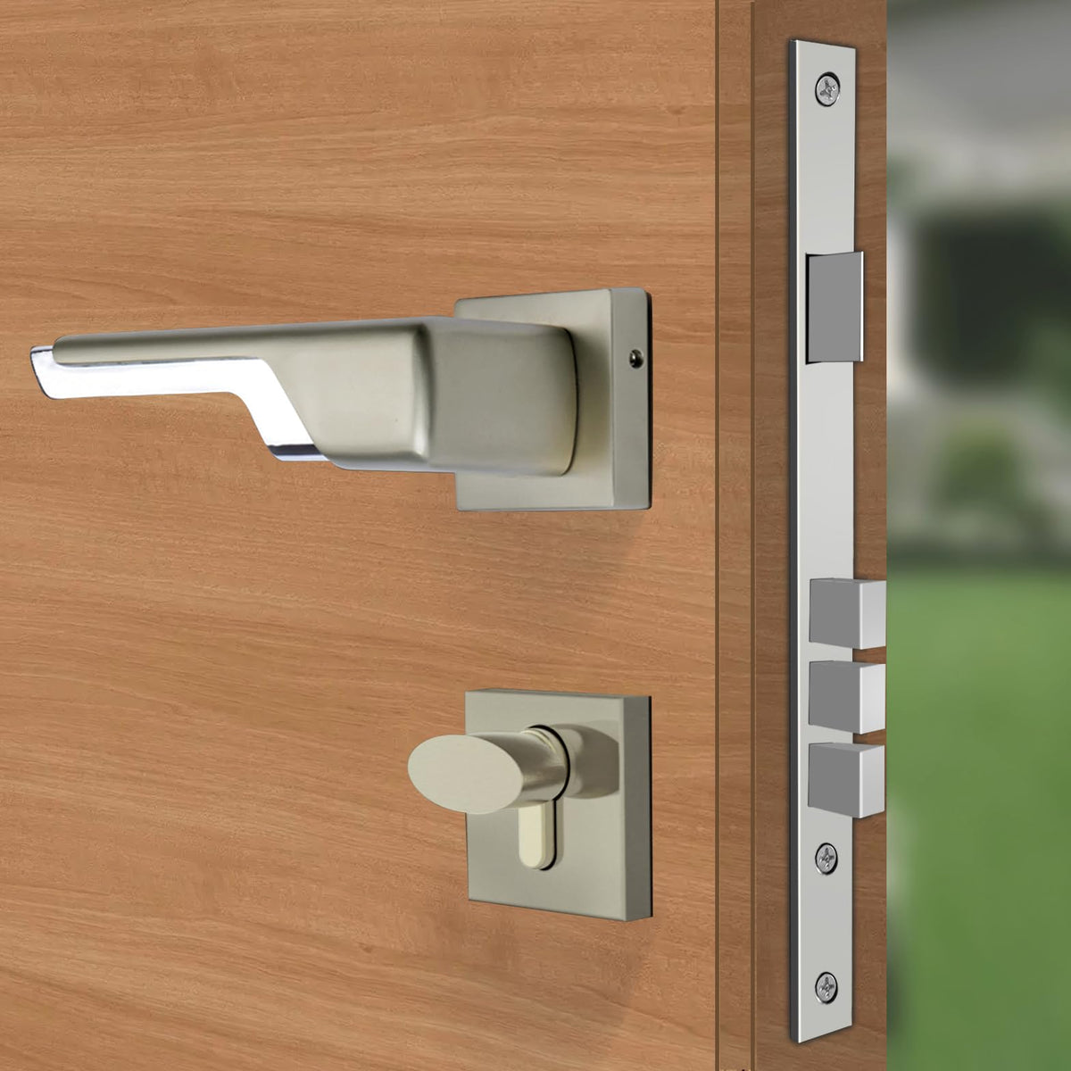 Plantex Premium Main Door Lock for Home with 3 Years of Warranty/Mortise Lock for Door - Main Door Lock Set (7093 - Satin White & Chrome)-4