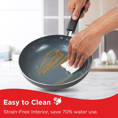 Vinod Zest Ceramica Frypan - 24 cm | Natural Stick Free Deep Pan | Stylish Handle | Toxin Free | Induction and Gas Base | Scratch Resistant | 2 Year Warranty - Black