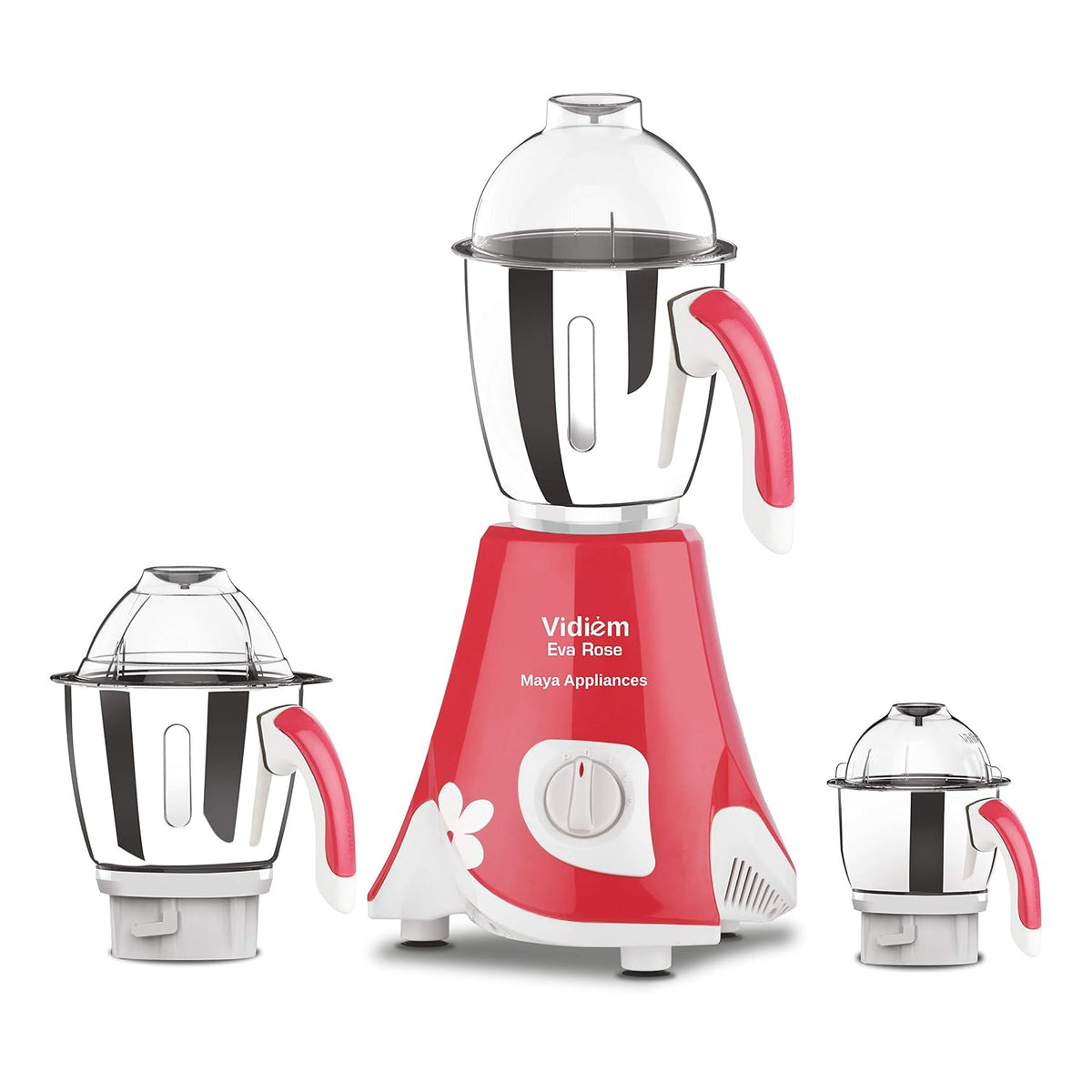 Vidiem Eva Elite Mixer Grinder 710 A, 750W with 4 Jars (1 Juicer + 3 Leakproof Jars) | Self-Locking Jars | ARIA Cool Tec