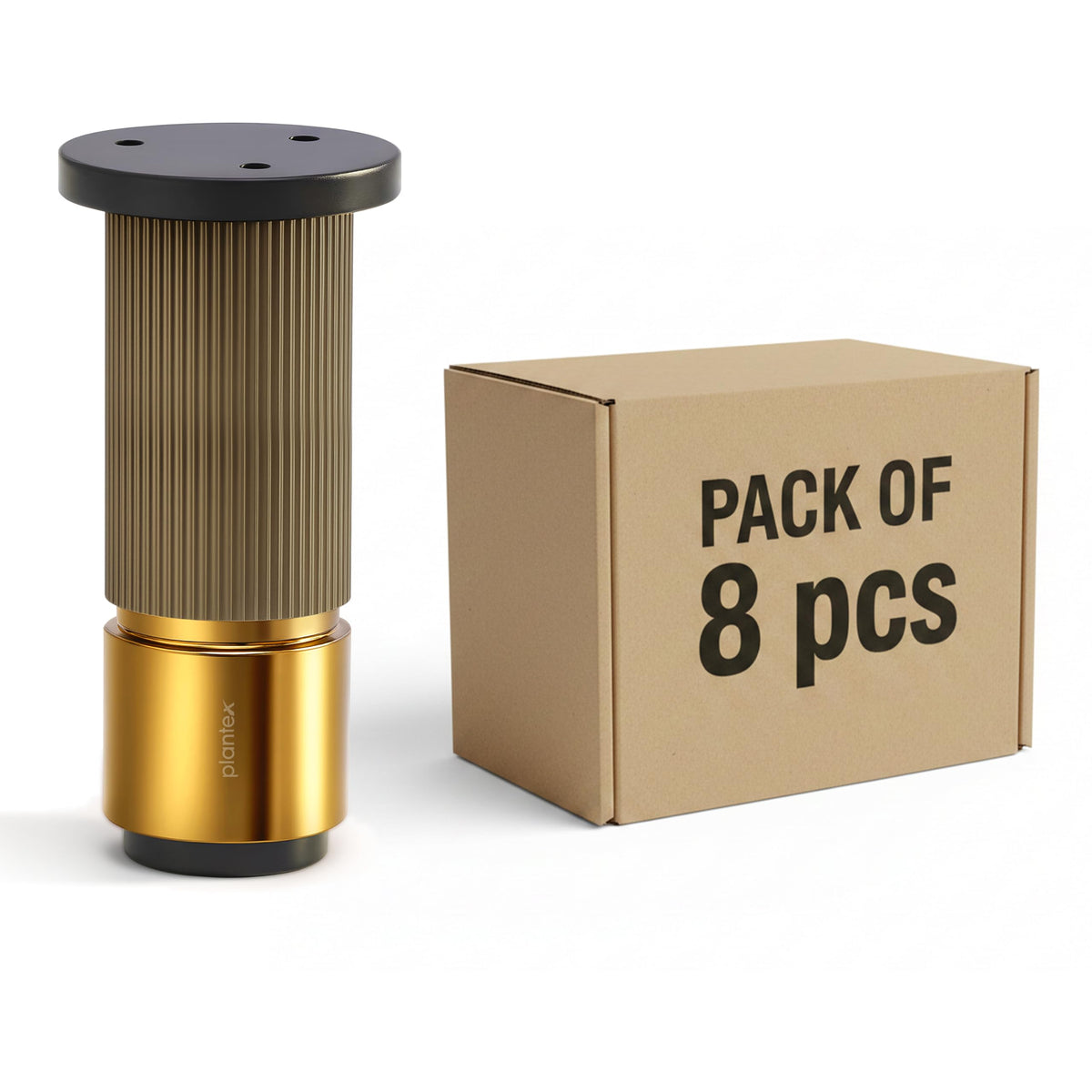 Plantex 4 Inch Sofa Leg for Bed Furniture/Aluminium Sofa Leg for Table/Support Legs/Furniture Leg - Pair of 4 (8 Piece) (DTS-77, Brass Antique & Gold)
