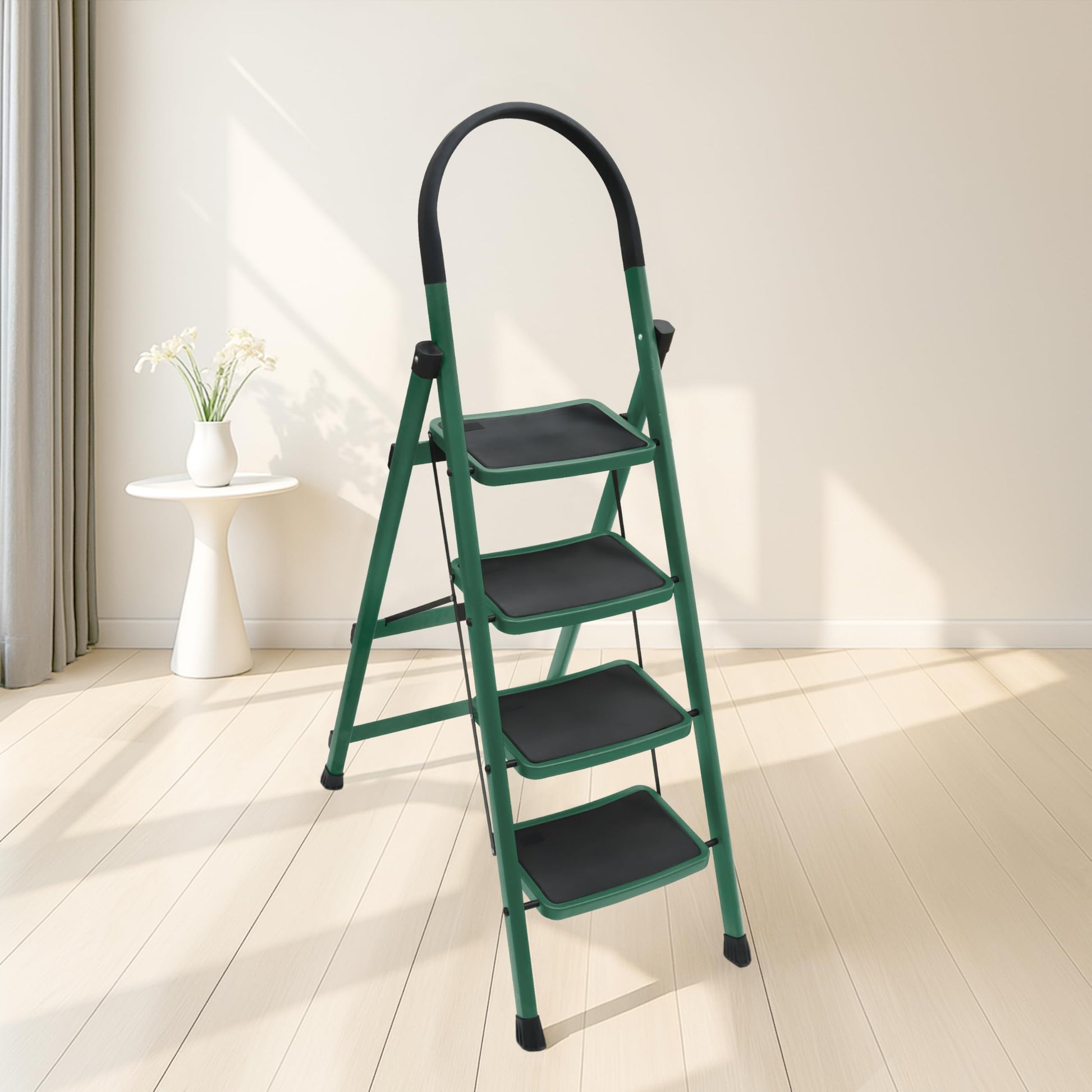 Plantex Premium 6 Step Ladder/Steel Ladder for Home Use/Wide Anti Skid Step Ladder/Non-Slip Handgrip(Blue & Black)