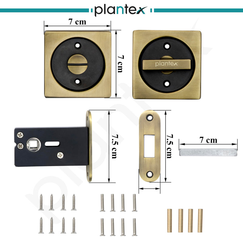 Plantex Door Lock Latch/Zinc Baby Latch for Bathroom/Door Latch Lock/Baby Latch Door Chitkani Home/Bedroom - (DTM-620, Brass Antique and Black)-3