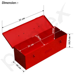 Plantex Metal Small Tool Box for Tools/Tool Box Empty for Home Use/Compact Tools Box for Home (Red)-3