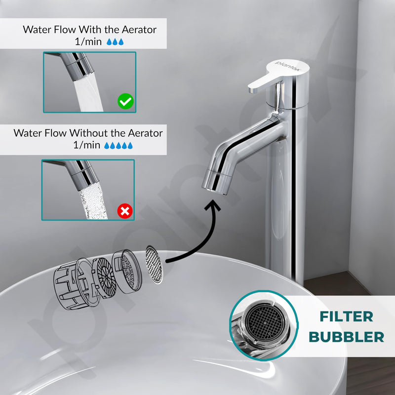 Plantex Pure Brass Pillar Tap for Wash Basin/High Neck Tap for Basin with Teflon Tape-7 Year Warranty by Plantex (ORE-1422, Chrome)-5