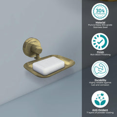 Plantex Galaxy 304 Grade Stainless Steel Single Soap Dish/Soap Stand/Soap Holder/Bathroom Accessories - (Brass Antique)-2