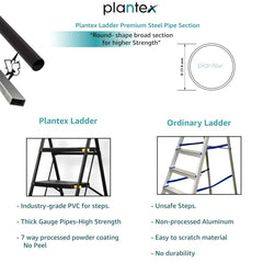 Plantex Premium Steel 6 Step Foldable Ladder for Home use/Heavy Duty Ladder for Home with Anti Slip Steps and PVC Shoes/Portable ladders with Knee Guard Protection (Yellow & Black)