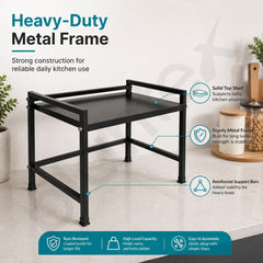 Plantex Microwave Oven Stand for Kitchen Platform/OTG/Oven Rack with Storage Cabinet/Multipurpose Kitchen Counter Organizer Stand - (Black)-5