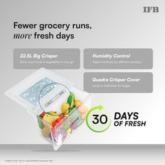 IFB 285L 3 Star 10 in 1 Convertible, Advanced Inverter Frost-Free Double Door Refrigerator with 30 Hrs Cooling Retention