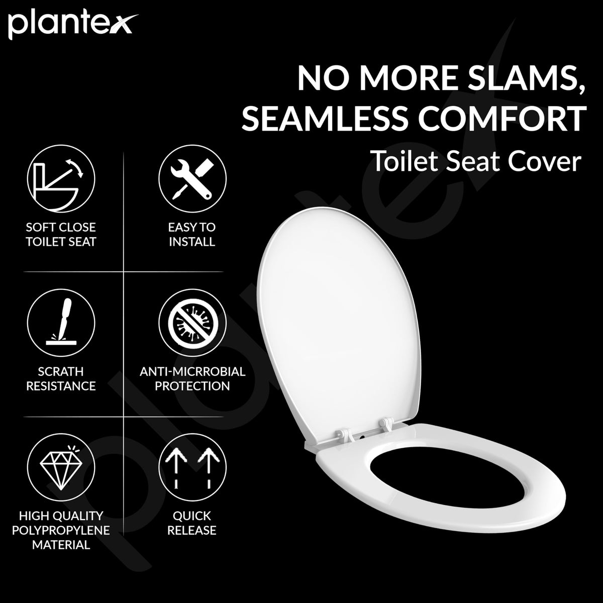 Plantex Hygienic Toilet Combo/Polypropylene Toilet Seat Cover/Self Adhesive Toilet paper holder/D- Shape Health Faucet Set with 1.20 meter hose Pipe for Toilet and Clamp (Chrome) (Model APS-4516)-4
