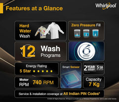 Whirlpool 7 kg Magic Clean 5 Star Fully Automatic Top Load Washing Machine Grey (MAGIC CLEAN 7.0 GENX GREY 5YMW)